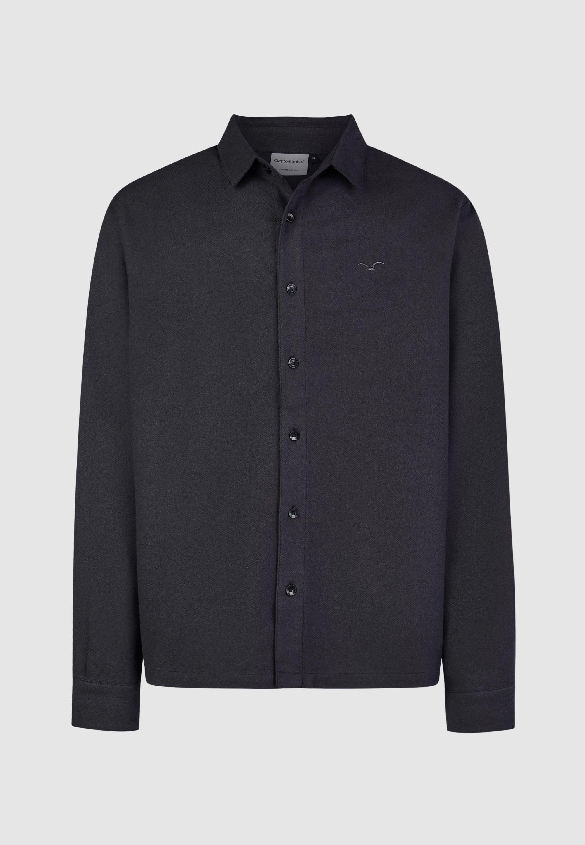 Cleptomanicx Blue Graphite Flannel Ligull Shirt Hemd Herren dunkelgrau